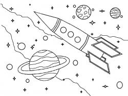 Ракета летит в космосе Раскраски для детей мальчиков