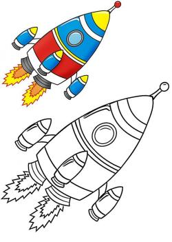Раскрась ракету Раскраски для детей мальчиков