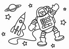 Ракета с космонавтом Раскраски для детей мальчиков