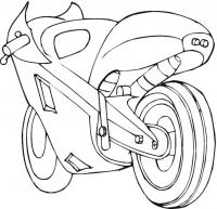 Мотоцикл вид сзади Распечатать раскраски для мальчиков