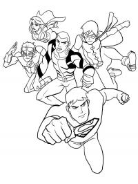 Супермэн и его команда Раскрашивать раскраски для мальчиков
