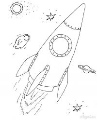 Ракета в космосе летит Раскраски для детей мальчиков