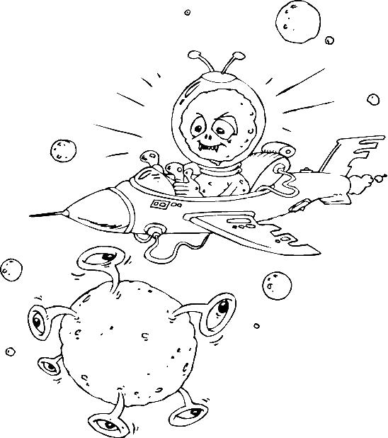 Летающая тарелка и луна космос летающая тарелка звезды Раскраски для  мальчиков бесплатно