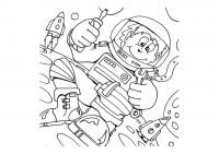 Юный космонавт Распечатать раскраски для мальчиков