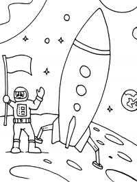 Космонавт приземлился на планету Раскраски для мальчиков