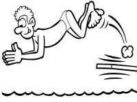 Прыжки в воду Раскраски для мальчиков бесплатно