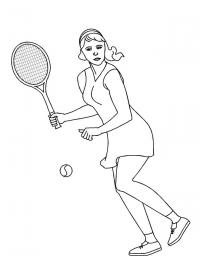 Девушка играет в теннис Раскрашивать раскраски для мальчиков