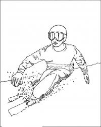 Катание на лыжах Раскрашивать раскраски для мальчиков