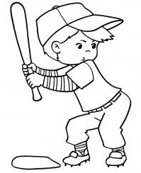 Юный бейсболист Раскрашивать раскраски для мальчиков