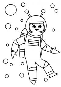 Космонавт в космосе Раскрашивать раскраски для мальчиков