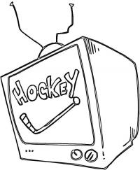 Хоккей по телевизору Раскрашивать раскраски для мальчиков