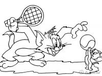 Том и джерри играют теннис Раскраски для мальчиков бесплатно