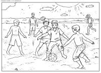Футбол на пляже Раскрашивать раскраски для мальчиков