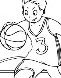 Баскетболист с мячом Раскраски для мальчиков