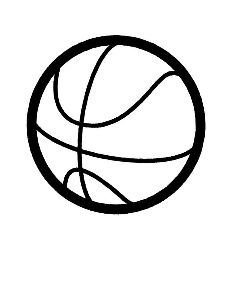Раскраска баскетбольный мяч в кольце распечатать