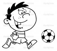 Футболист пинает мяч Раскрашивать раскраски для мальчиков