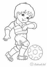 Мальчик футболист Распечатать раскраски для мальчиков