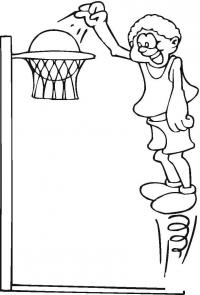 Прыгающий баскетболист Раскраски для мальчиков