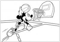 Баскетболист микки маус Раскраски для мальчиков