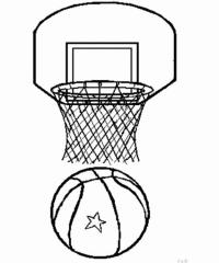 Баскетбольный щит и мяч Раскрашивать раскраски для мальчиков