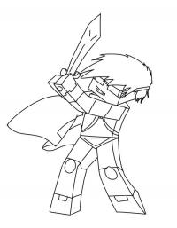 Майнкрафт герой с мечом Раскрашивать раскраски для мальчиков