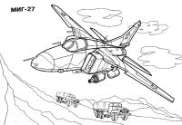 Истребитель миг-27 Раскраски для мальчиков бесплатно
