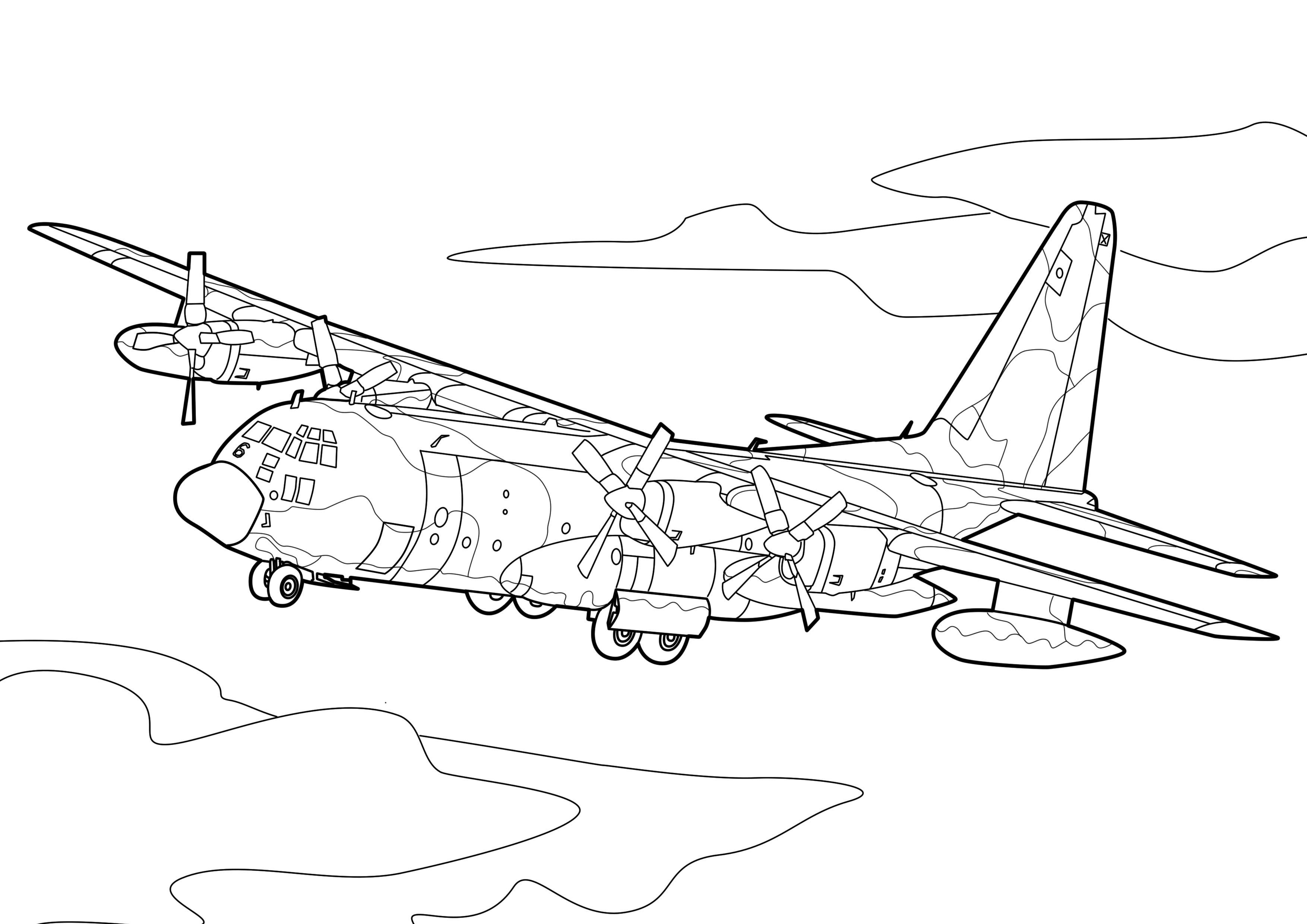 Раскраски Военный самолет