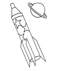 Ракета со звездочками Раскраски для детей мальчиков