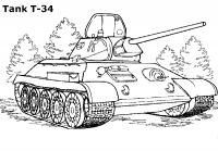 Танк т-34 Раскрашивать раскраски для мальчиков