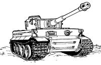 Немецкий танк тигр Раскраски для мальчиков бесплатно