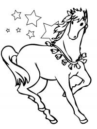 Лошадь с ожерельем Раскраски для мальчиков