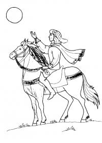 Всадник на лошади Раскрашивать раскраски для мальчиков