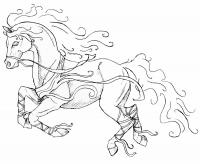 Раскраска лошадь с красивой гривой Раскраски для мальчиков