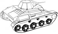Маленький легкий танк Раскраски для мальчиков бесплатно