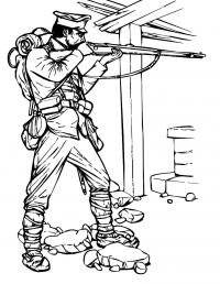Военный с ружьем Раскрашивать раскраски для мальчиков