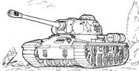 Российский танк в лесу Раскрашивать раскраски для мальчиков