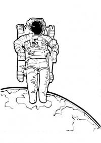 Космонавт шагает по планете Раскрашивать раскраски для мальчиков