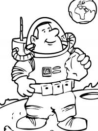 Космонавт вдали от земли Раскрашивать раскраски для мальчиков