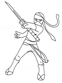 Ниндзя с мечом Раскраски для мальчиков