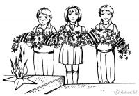9 мая дети с цветами Раскраски для мальчиков