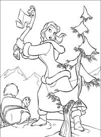 Девушка рубит дерево Раскраски для детей мальчиков