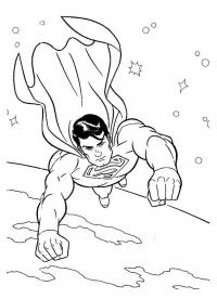 Супермен на орбите земли Раскраски для мальчиков