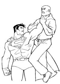 Супермен поймал бандита Раскраски для мальчиков