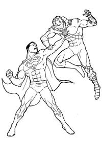 Супермен против злодея Раскраски для мальчиков