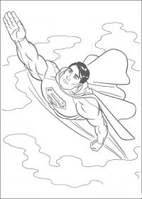 Супермен в облаках Раскраски для мальчиков