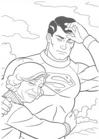 Супермен спас бабушку Раскраски для мальчиков
