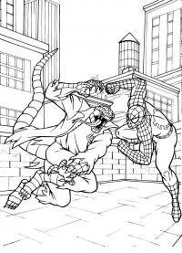 Человек паук против монстра Распечатать раскраски для мальчиков