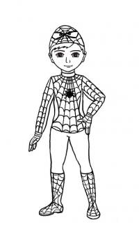 Мальчик в костюме человека паука Раскраски для мальчиков