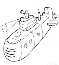 Подводные лодка лодка с фонарем Раскрашивать раскраски для мальчиков