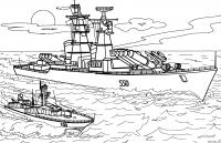 Военный корабль Скачать раскраски для мальчиков